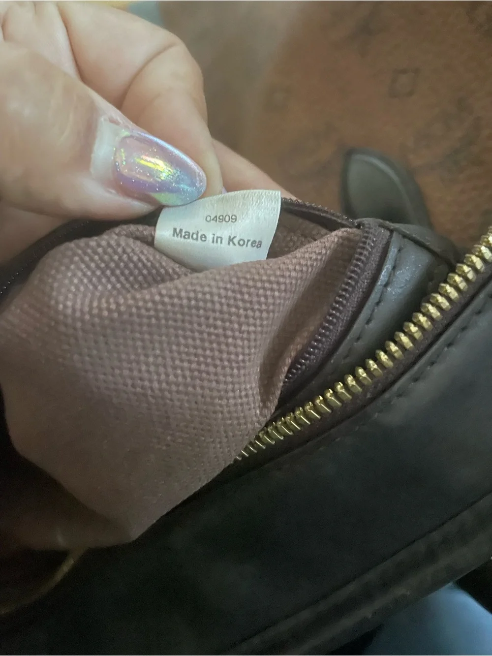 MCM Visetos Dog Bone Striped Shopper Tote